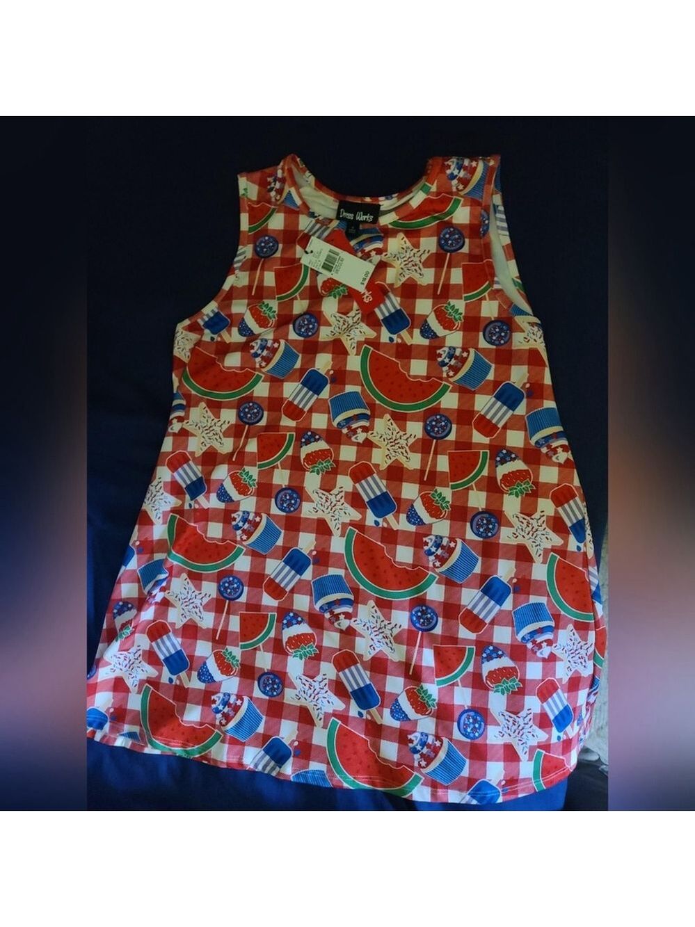 Women's Medium Checkered Tank Top Summer - Picture 3 of 5